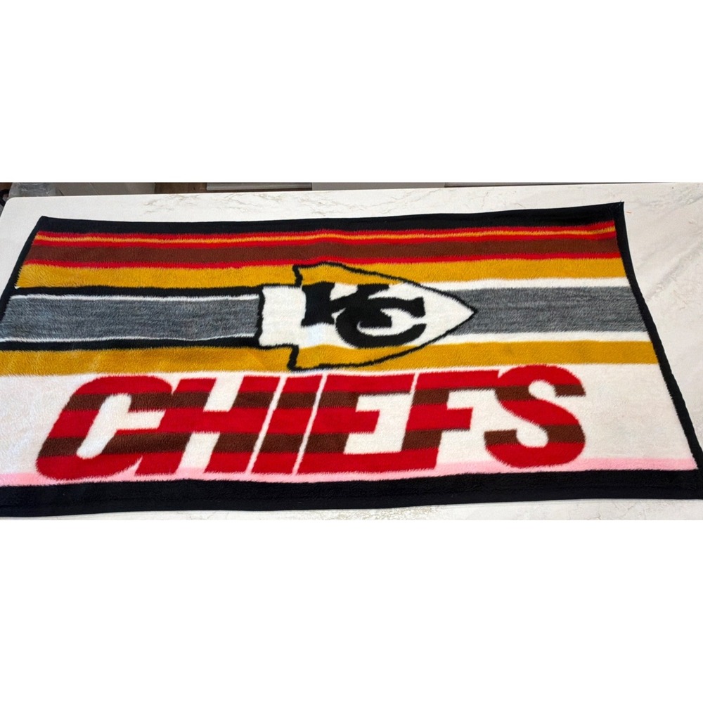 Vintage Kansas City Chiefs San Marcos Rylex Throw Stadium Lap Blanket 59 X 30